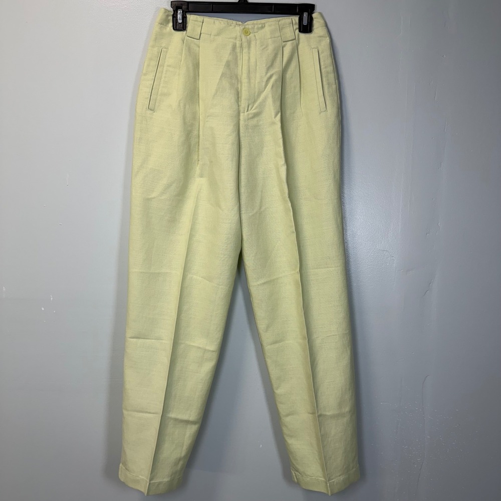 Liz Claiborne Pale Yellow High-Waist Trousers
